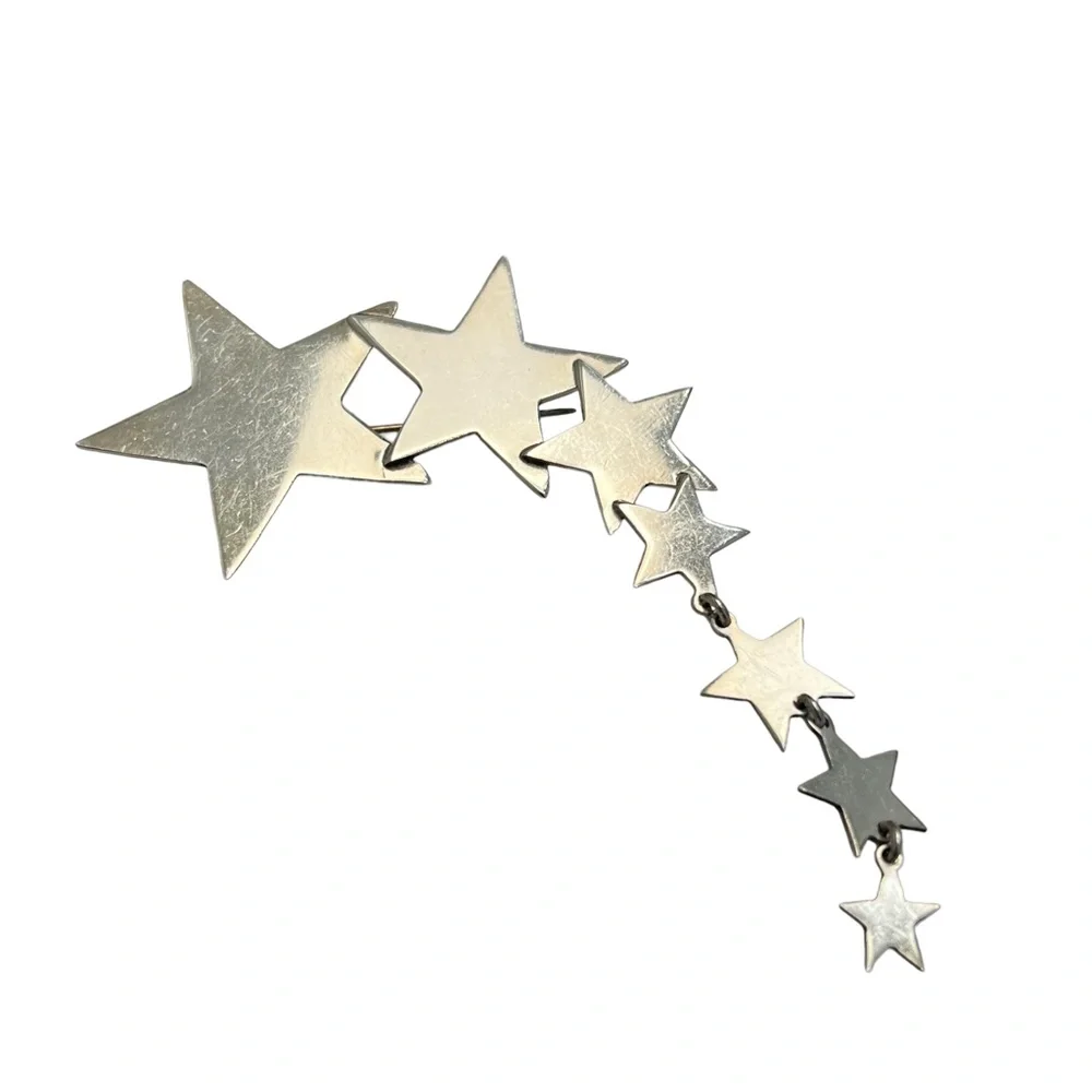 STERLING SILVER SHOOTING STARS STATEMENT BROOCH